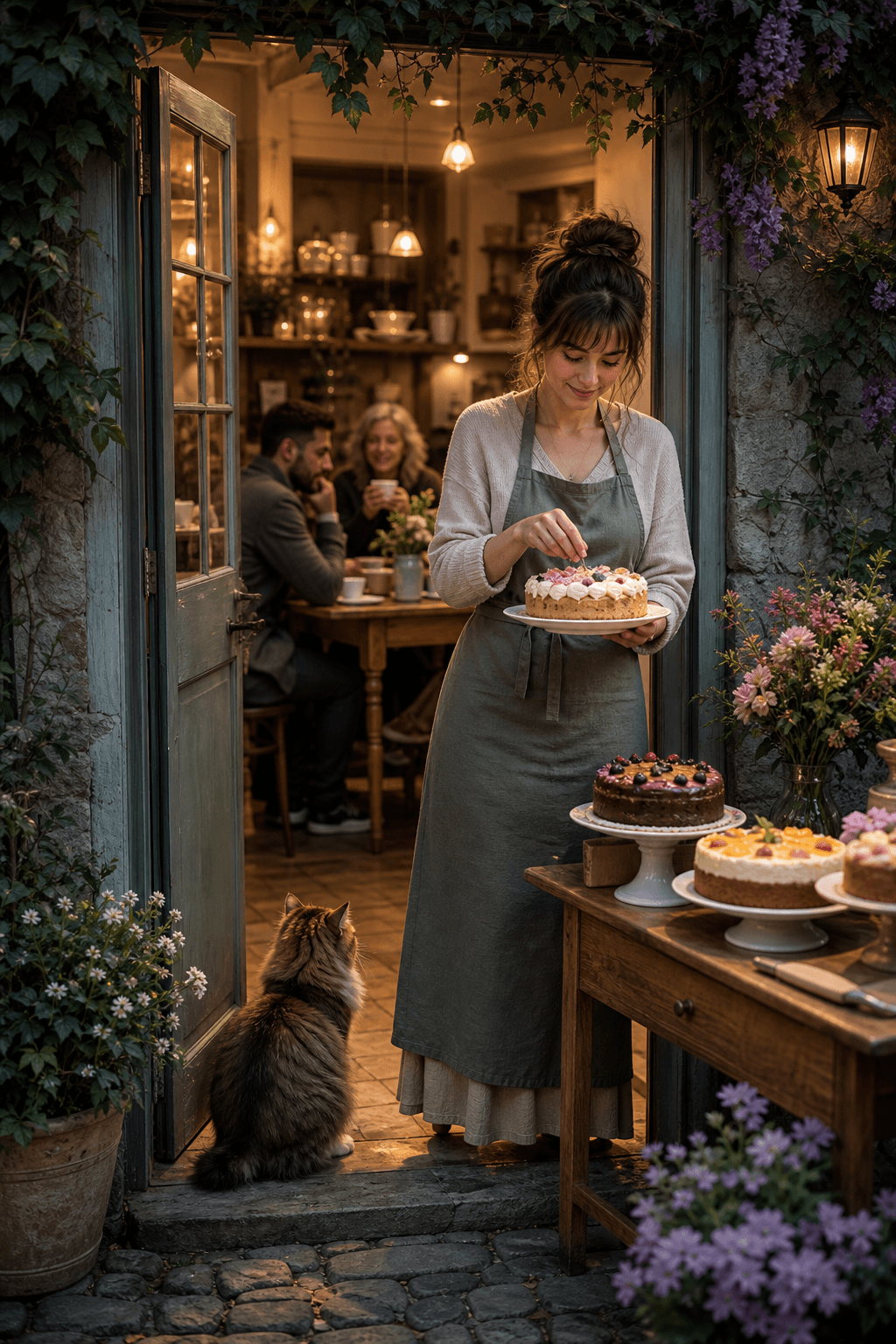 Das Café der richtigen Kuchen